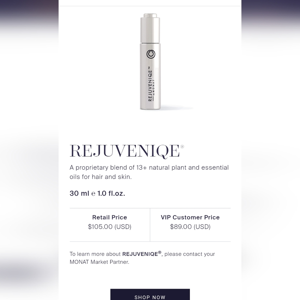 MONAT REJUVENIQUE OIL...NEW